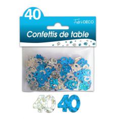 confettis de table 30 ans bleu argent 