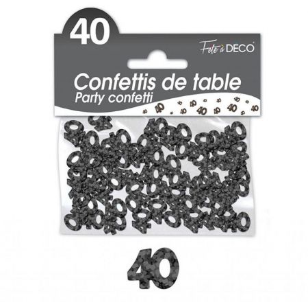 confettis de table 40 ans noir 