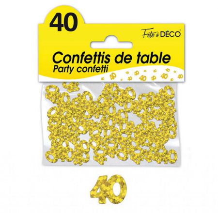 confettis de table 40 ans or 