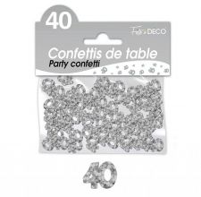 confettis de table 40 ans argent 
