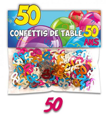 confetti de table 50 ans multicolore 