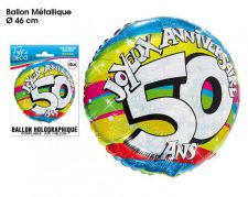 ballon 50 ans multicolore 