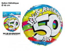 ballon 50 ans multicolore 