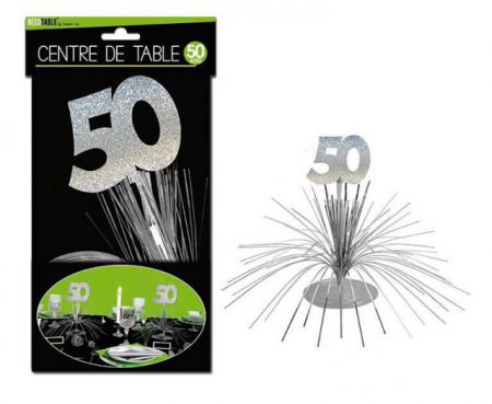 centre de table 50 ans argente 