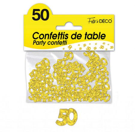 confettis de table 50 ans or 