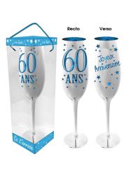 flute a champagne 60 ans bleu 