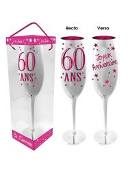 flute a champagne 60 ans rose 