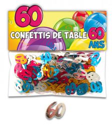 confetti de table 60 ans multicolore 