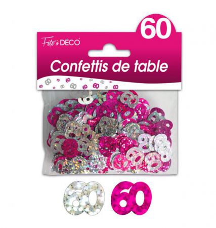confettis de table 50 ans rose argent 