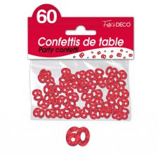confettis de table 60 ans rouge 