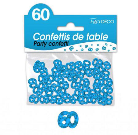 confettis de table 60 ans bleu 