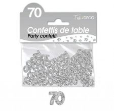 confettis de table 70 ans argent 
