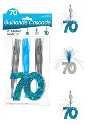 guirlande cascade 70 ans bleu  