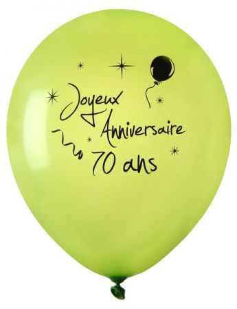 8 ballon anniversaire 70 ans vert 