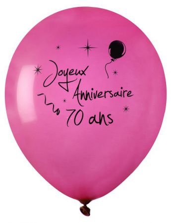 ballon anniversaire fuchsia 70 ans 