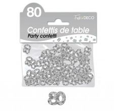 confettis de table 80 ans argent 