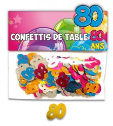 confettis de table 80 ans multicolore 