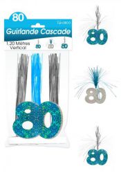 guirlande cascade 80 ans bleu 