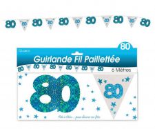 guirlande fanion 80 ans bleu et blanc 