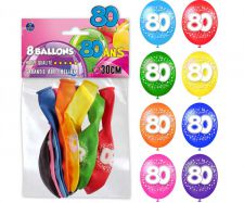 ballon 80 ans multicolore 